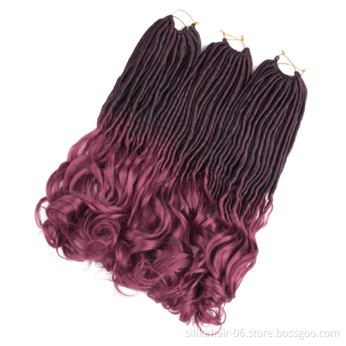 22 Inch Goddess Faux Locs Crochet HairStraight Goddess Locs with Curly Ends for Black Women Synthetic Crochet Hair Braiding